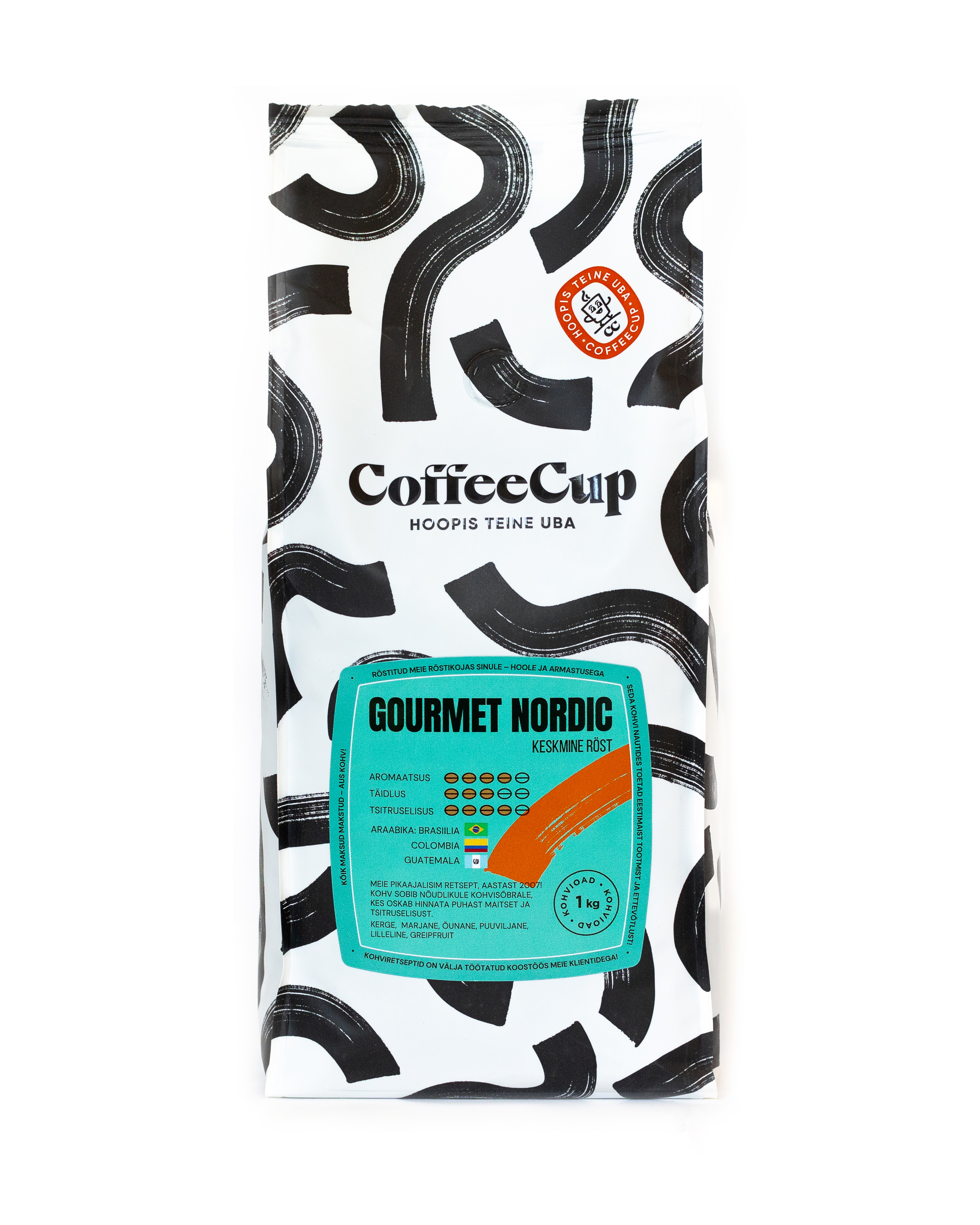 CoffeeCup Gourmet, keskmine (Nordic) röst 1kg