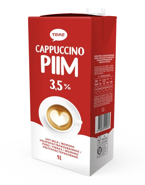 Tere kõrgkuumutatud Cappuccino täispiim UHT 3.5% 1L