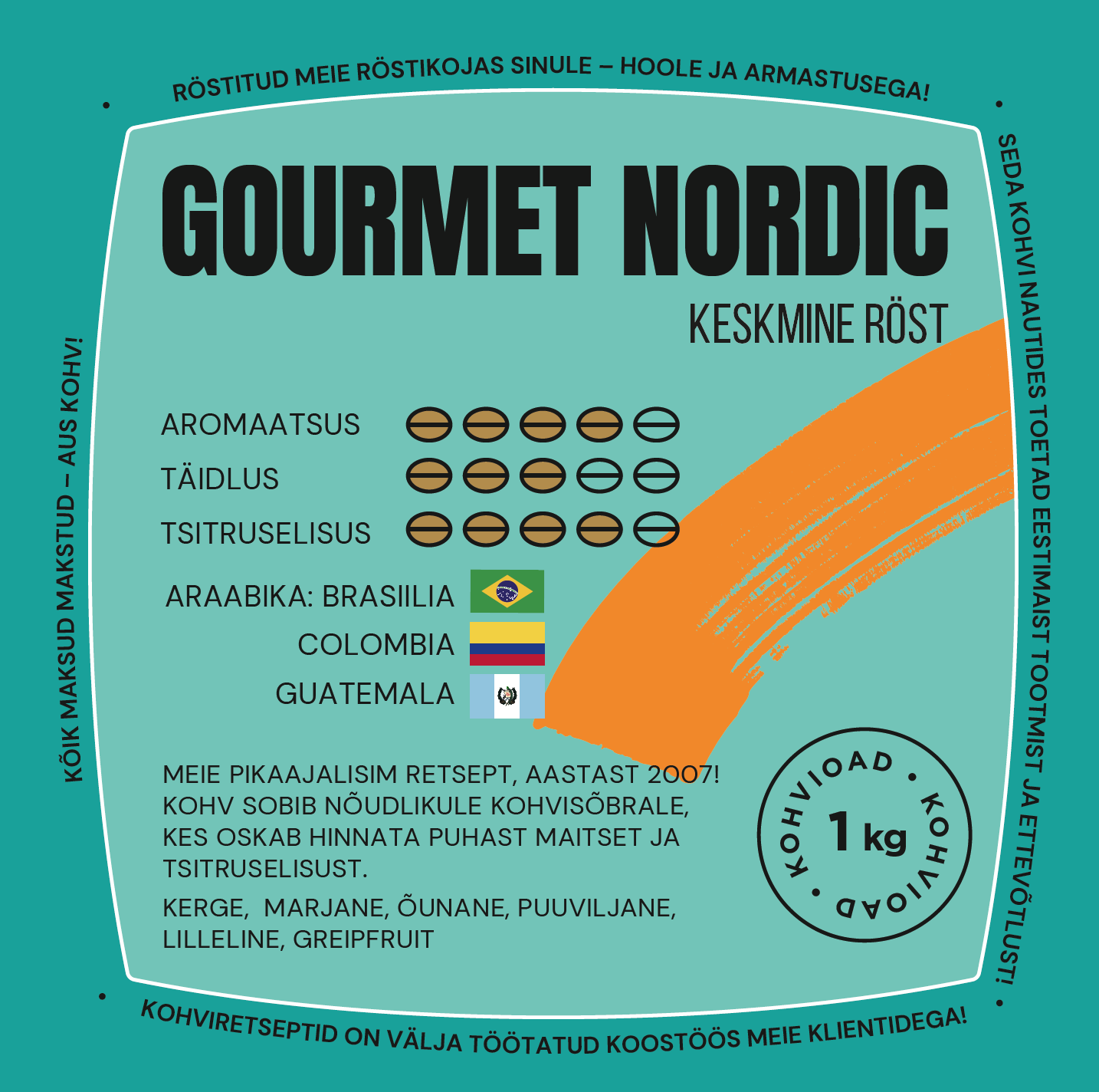 CoffeeCup Gourmet, keskmine (Nordic) röst