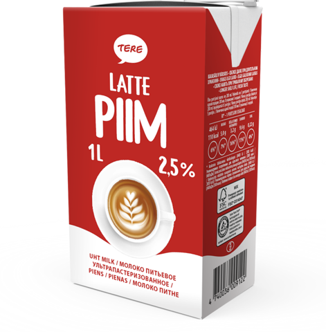 Tere kõrgkuumutatud Latte piim 2,5%, 1L