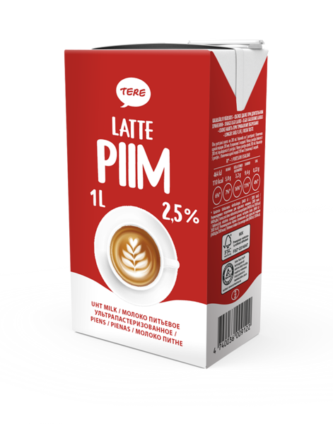 Tere kõrgkuumutatud Latte piim 2,5%, 1L